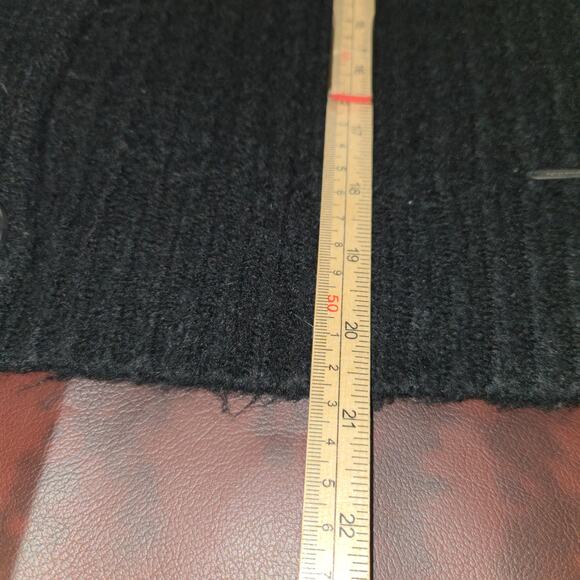 Abercrombie & Fitch Black Knit Cardigan Womens L‎ Textured Cropped Ballon Sleeve - Picture 8 of 11